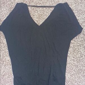 Old Navy Black V-Neck Short Sleeve Top